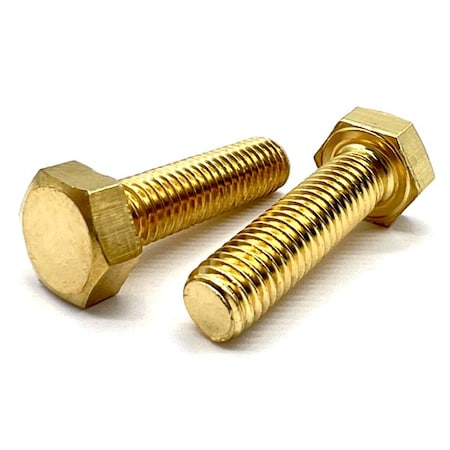 Boltsandnuts.Com Not Graded, M8-1.25 Hex Head Cap Screw, Plain Brass, 60 mm L, 10 PK M8C60HCSB/FT-10